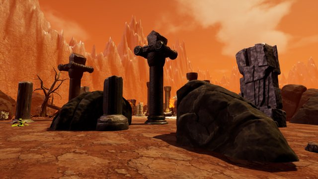 Las columnas del Templo de la Forja Ígnea, en la tierra de ceniza