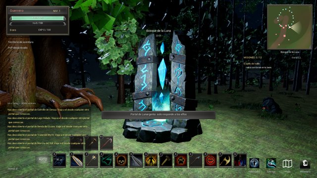 Una piedra rúnica de portal con su aura encendida